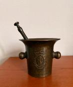 Antieke Bronzen Vijzel met Stamper, Ophalen of Verzenden, Brons