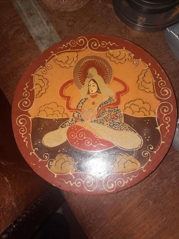 Vintage Japans Aardewerk Schaal in houten doos beschikbaar voor biedingen
