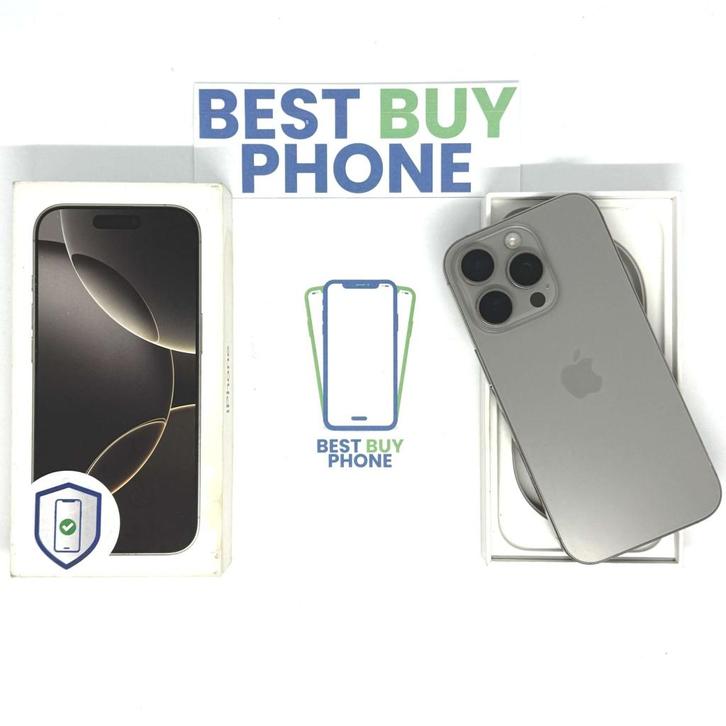 iPhone 16 Pro 128GB naturel /krasvrij /100% batt /garantie, Telecommunicatie, Mobiele telefoons | Apple iPhone, Zo goed als nieuw