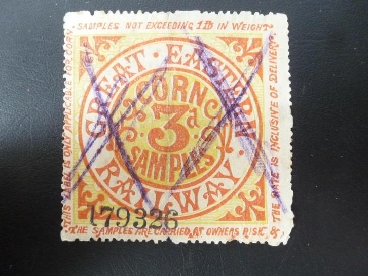 Treinzegel Engeland (Eastern Railway rond 1878), Postzegels en Munten, Postzegels | Europa | UK, Gestempeld, Verzenden