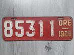 Kentekenplaat 1920 Oregon USA Nummerplaat Nummerbord, Verzamelen, Ophalen of Verzenden, Gebruikt, Auto's