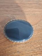 Zilveren broche met onyx., Ophalen of Verzenden, Zo goed als nieuw, X, Zilver