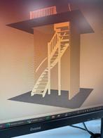 Trap met bordes 4555 hoog volledig hardhout, Doe-het-zelf en Verbouw, Ladders en Trappen, Ophalen of Verzenden, Zo goed als nieuw