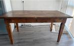 eetkamer tafel van indiaase treinbankjes, Huis en Inrichting, Tafels | Eettafels, Ophalen, 50 tot 100 cm, Zo goed als nieuw, Vijf personen of meer