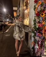 Vintage bontjas | vossenbont | Echt bont, Verzenden, Gedragen, Maat 38/40 (M), Wit