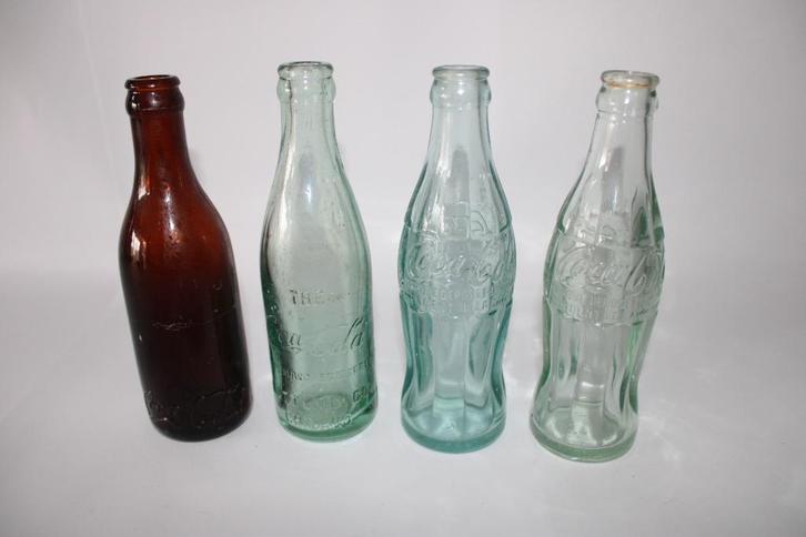 4 zeer oude Coca Cola flesjes, Verzamelen, Merken en Reclamevoorwerpen, Gebruikt, Gebruiksvoorwerp, Ophalen