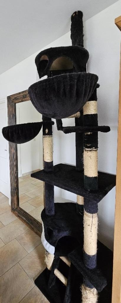 Katten krabpaal /2 huisjes 2 hangmatjes, opknappertje, Dieren en Toebehoren, Krabmeubelen, Gebruikt, Krabpaal, Ophalen