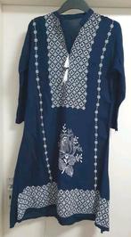 Blauw Wit Jurk Tuniek Indiase Stijl Maat S, Blauw, Ophalen of Verzenden, Zo goed als nieuw, Maat 36 (S)