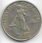 25  cent  1962  Filipijnen. km. 189.1, Ophalen of Verzenden, Zuidoost-Azië, Losse munt