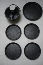 5 nwe plantenschotels bloempotten + 1 Nwe regenpijp bloembak, Kunststof, Minder dan 30 cm, Rond, Nieuw