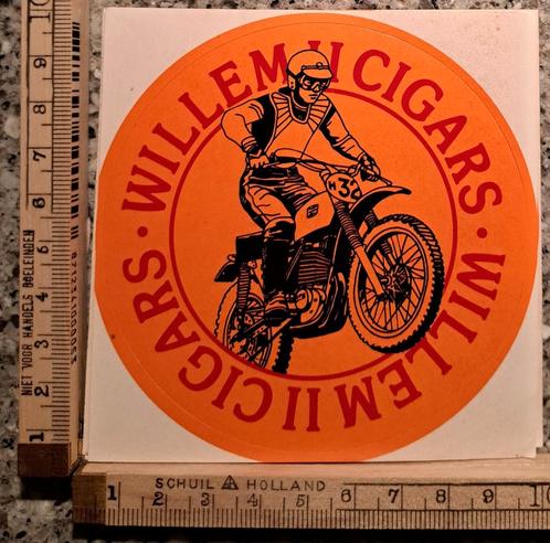 Vintage sticker Willem II cigars Sigaren crossmotor motor, Verzamelen, Stickers, Overige typen, Ophalen of Verzenden