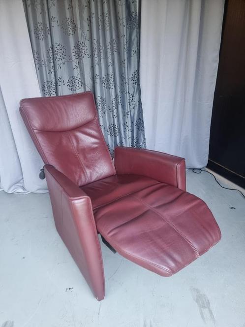 Prominent Viande relax stoel maat medium leer, Huis en Inrichting, Fauteuils, Zo goed als nieuw, Leer, Ophalen
