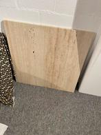 Marmer travertin salontafel blad nieuw, Ophalen, 50 tot 100 cm, Rond, Zo goed als nieuw