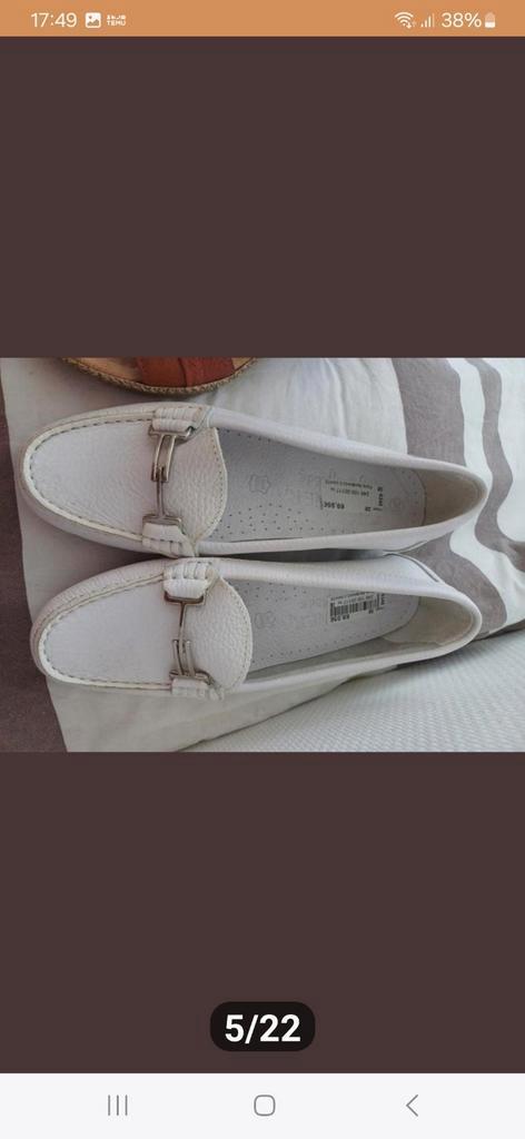 Moccasins leder binnen buiten 39, Kleding | Dames, Schoenen, Nieuw, Espadrilles of Moccasins, Wit, Ophalen of Verzenden