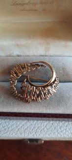 Vintage modernistische broche,doublé goud Teka,Theodor Klotz, Ophalen of Verzenden, Goud, Broche