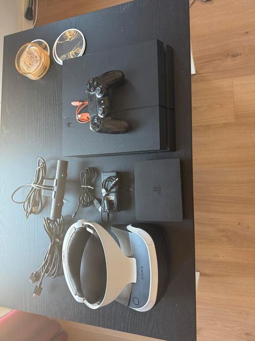 PS4 met VR-bril en camera, Spelcomputers en Games, Spelcomputers | Sony PlayStation 4, Gebruikt, Original, 500 GB, Met 1 controller