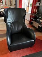 Wittmann fauteuil Jolly zwart leer, Huis en Inrichting, Fauteuils, Ophalen, Zo goed als nieuw, 50 tot 75 cm, Leer