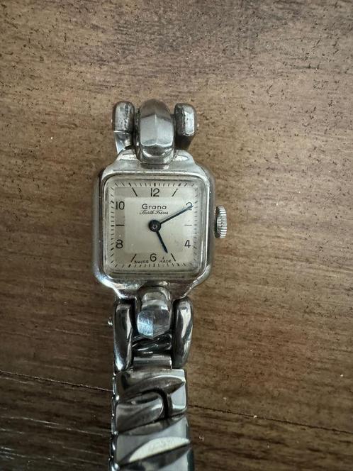 Grana Polshorloge, Sieraden, Tassen en Uiterlijk, Horloges | Antiek, Polshorloge, Overige merken, Staal, 1930 tot 1960, Met bandje