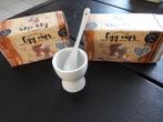 4 stenen eierdopjes met lepeltje (zgan), Ophalen, Overige typen, Zo goed als nieuw, Overige stijlen