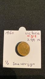 Victoria halve souverijgn 0.917/3.99g 1860, Ophalen of Verzenden, Overige landen, Goud
