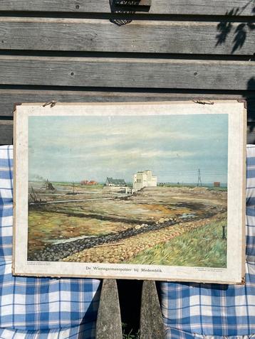 Oude  SCHOOL PLAAT ,De Wieringermeer Polder bij Medemblik beschikbaar voor biedingen
