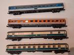 Set van 4 minitrix IC rijtuigen N-spoor, Gebruikt, Gelijkstroom, Trix, Wagon