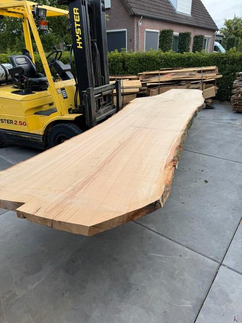 Zeer grote mooie eiken tafelbladen 5 meter lang!!, Doe-het-zelf en Verbouw, Hout en Planken, Zo goed als nieuw, Plank, Eiken, 300 cm of meer