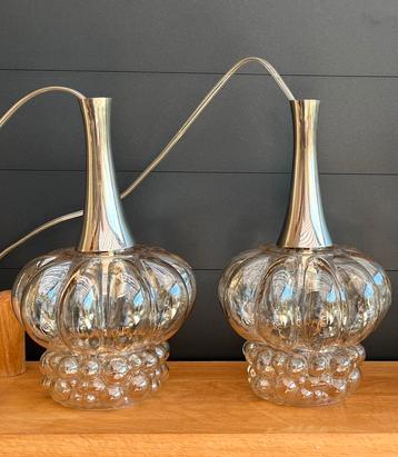 Vintage amberkleurige glazen hanglamp Helena Tynell beschikbaar voor biedingen