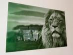 Glazen schilderij met Leeuw, Verzamelen, Ophalen, Voor 1940, Zo goed als nieuw