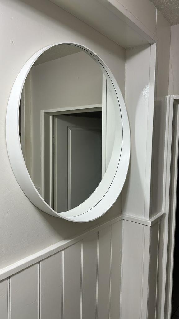 Ronde IKEA spiegel te koop, Huis en Inrichting, Woonaccessoires | Spiegels, Zo goed als nieuw, Minder dan 50 cm, Minder dan 100 cm