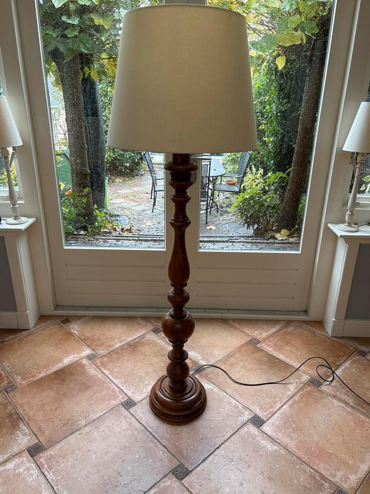 Gedraaide Houten Vloerlamp Retro- 163cm, Huis en Inrichting, Lampen | Vloerlampen, Gebruikt, 150 tot 200 cm, Hout, Ophalen