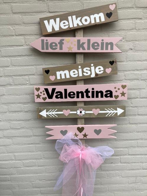 geboorte bord meisje, Kinderen en Baby's, Kraamcadeaus en Geboorteborden, Nieuw, Geboortebord, Ophalen of Verzenden