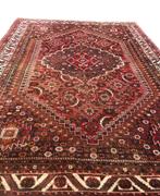 Groot Perzisch tapijt handgeknoopt Hamadan Oosters kleed, 200 cm of meer, 200 cm of meer, Rood, Gebruikt