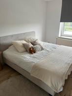 Tweepersoonsbed boxspring beige inclusief matras en topper, Ophalen, Beige, Tweepersoons, 200 cm