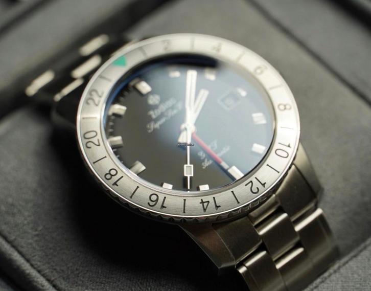 Zodiac Super Sea Wolf GMT (ZO9405) full set, Sieraden, Tassen en Uiterlijk, Horloges | Heren, Zo goed als nieuw, Polshorloge, Overige merken