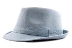 Lichtblauwe denim trilby hoed / heren dames fedora jazz, Verzenden, Nieuw, Hoed