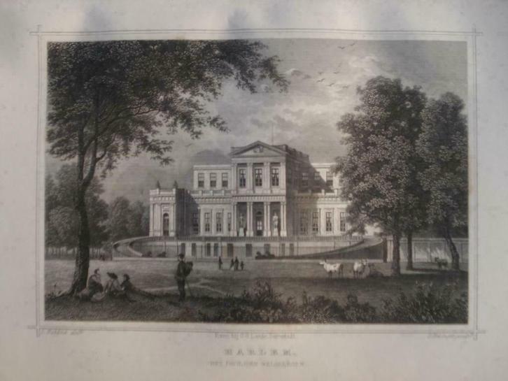 24 / Haarlem Paviljoen welgelegen  Staalgravure  1860, Antiek en Kunst, Kunst | Etsen en Gravures, Ophalen of Verzenden