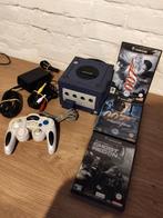 Nintendo GameCube met games en controller, Spelcomputers en Games, Spelcomputers | Nintendo GameCube, Paars, Ophalen of Verzenden