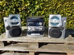 grijs audio set philips cassettedeck en 3xcd en radio en spe, Ophalen of Verzenden, Cd-speler, Philips, Microset