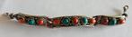 Etnische zilver armband in Tibetaanse stijl, Verzenden, Zilver, Armband, Met edelsteen