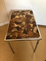 Vintage bijzettafel met natuursteen in Epoxy, Ophalen