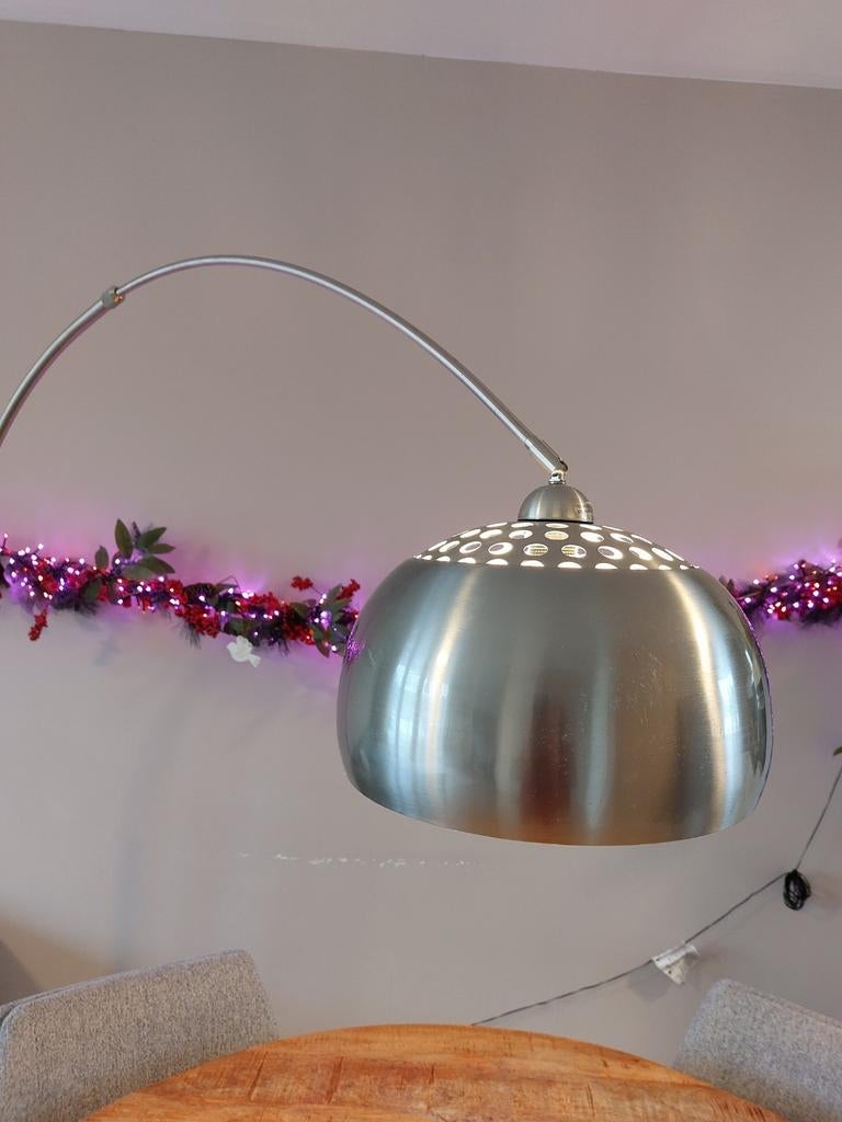 Booglamp modern silverkleur met marmeren voet, Ophalen of Verzenden, Zo goed als nieuw, 150 tot 200 cm