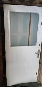 Hard houten stompe deur incl Glas, Doe-het-zelf en Verbouw, Ophalen, 80 tot 100 cm, Binnendeur, Glas