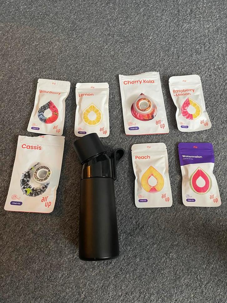 Air Up Fles + 7 Geurpods, Sport en Fitness, Bidons, Zo goed als nieuw, Ophalen of Verzenden