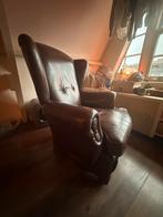 Leren oorfauteuil, Huis en Inrichting, Fauteuils, Ophalen, Zo goed als nieuw, 75 tot 100 cm, 50 tot 75 cm