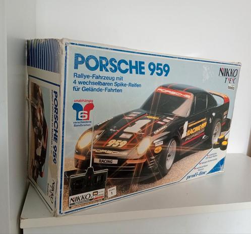 Vintage RC 1:10 Nikko Porsche 959 Tec, Hobby en Vrije tijd, Modelbouw | Radiografisch | Auto's, Gebruikt, Auto onroad, Elektro