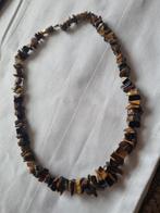 Tijgeroog collier met draaisluiting, Ophalen of Verzenden, Gebruikt, Bruin, Steen of Mineraal