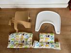 Stokke tripp trapp, play tray/tafelblad , babyset en kussen, Ophalen of Verzenden, Gebruikt, Meegroeistoel