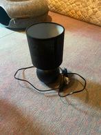 Zwarte tafellamp met stoffen kap, Huis en Inrichting, Lampen | Tafellampen, Ophalen of Verzenden, Gebruikt, Stof, 50 tot 75 cm