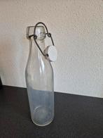 Oude melkfles 1 liter met porseleinen dop, Antiek en Kunst, Antiek | Glas en Kristal, Ophalen of Verzenden